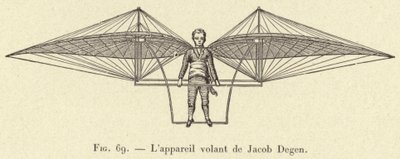 The Flying Apparatus of Jacob Degen by French School